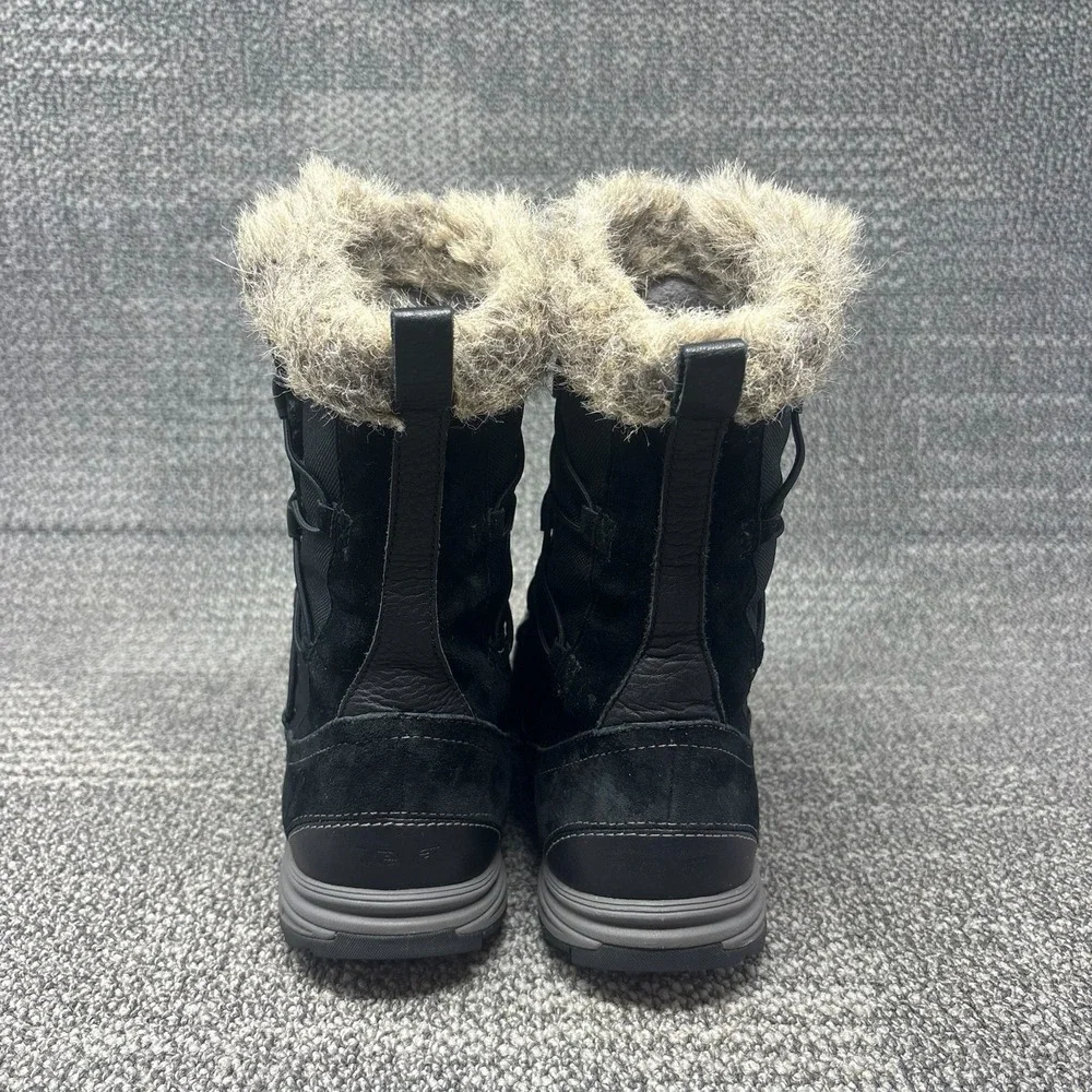 Teva Little Cloud Boots Black Waterproof Faux Fur Winter Womens Size 10 1001457